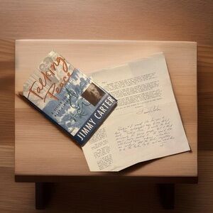 Jimmy Carters Peace Talks Personal Signed Letter Book President 99 Died Democrat